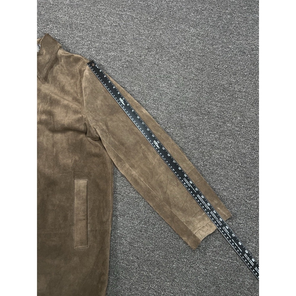 Vintage Banana Republic Brown Heavy Duty Suede Jacket Work Shirt Men's Small - Picture 7 of 7